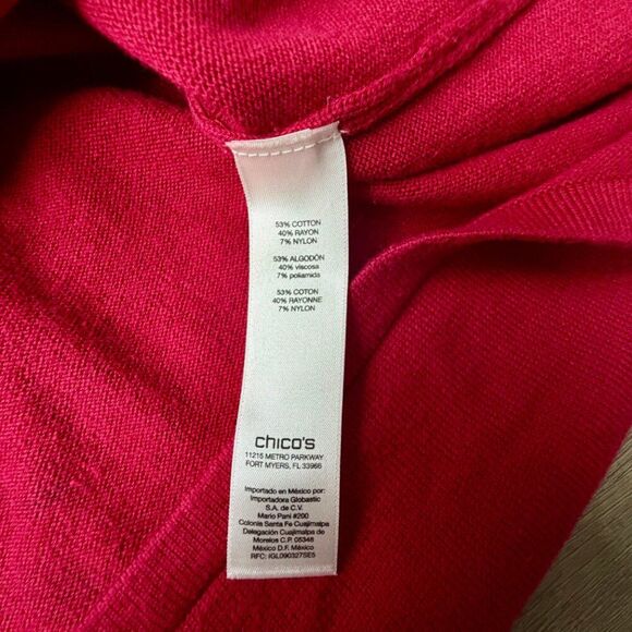 Chico's Red Black Floral Sweater Plus Size Classy - Picture 3 of 7